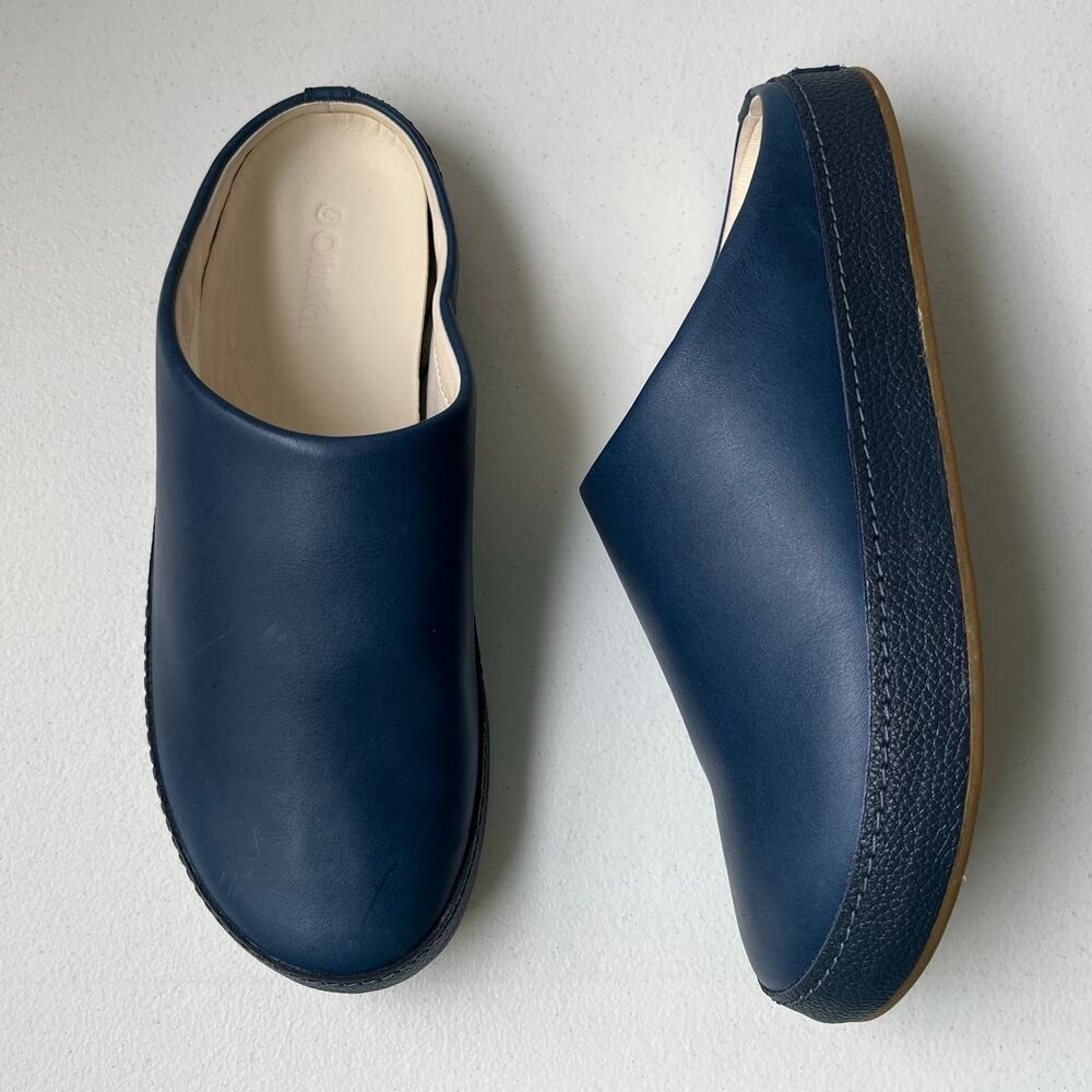 Olukai Hamani Leather Mules Men's Size 9 Blue Slip-On Comfort Minimalist NEW - Picture 3 of 13